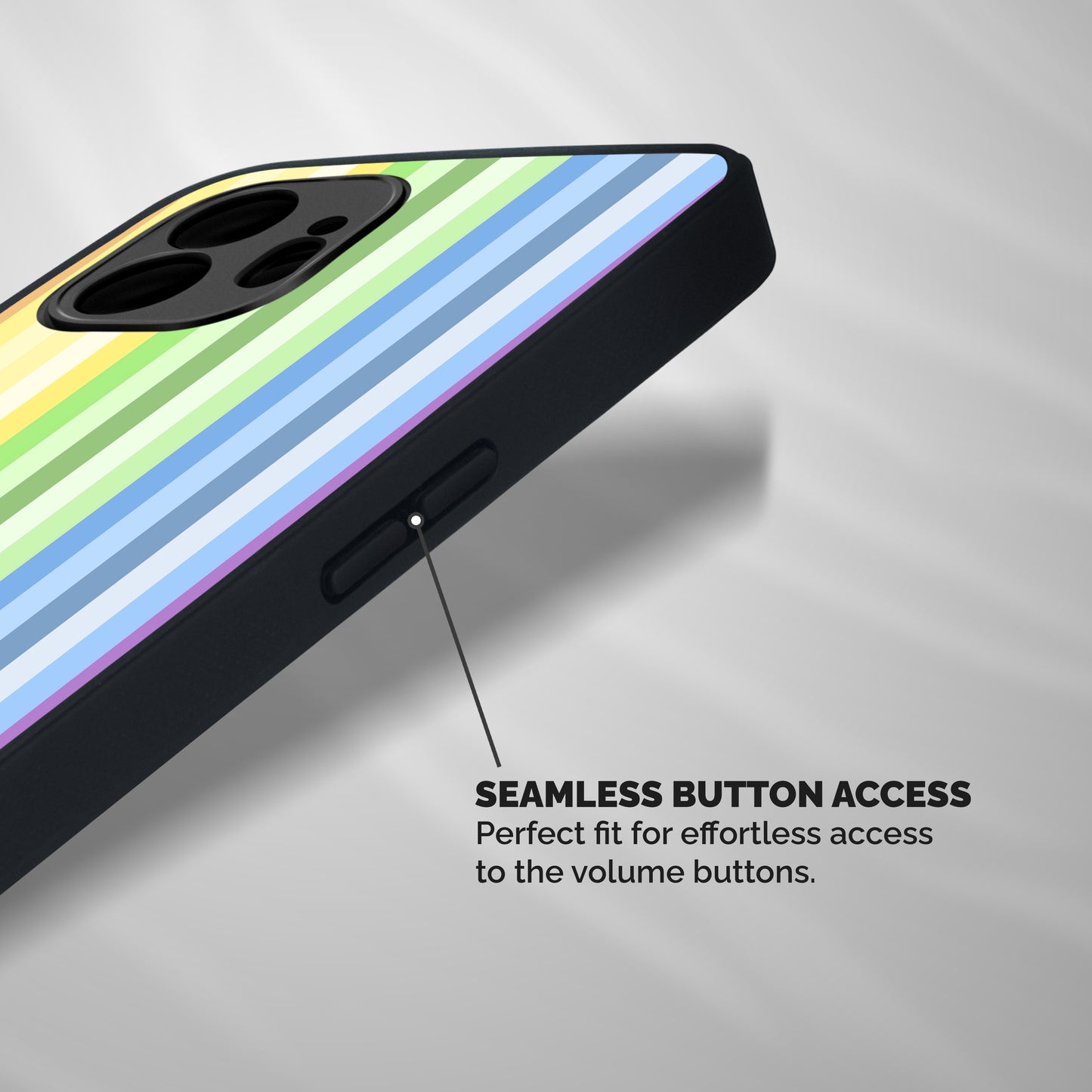 Minimal Pastel Shades Stripes Shockproof Hybrid Protection (Metal + TPU) Back Case Cover