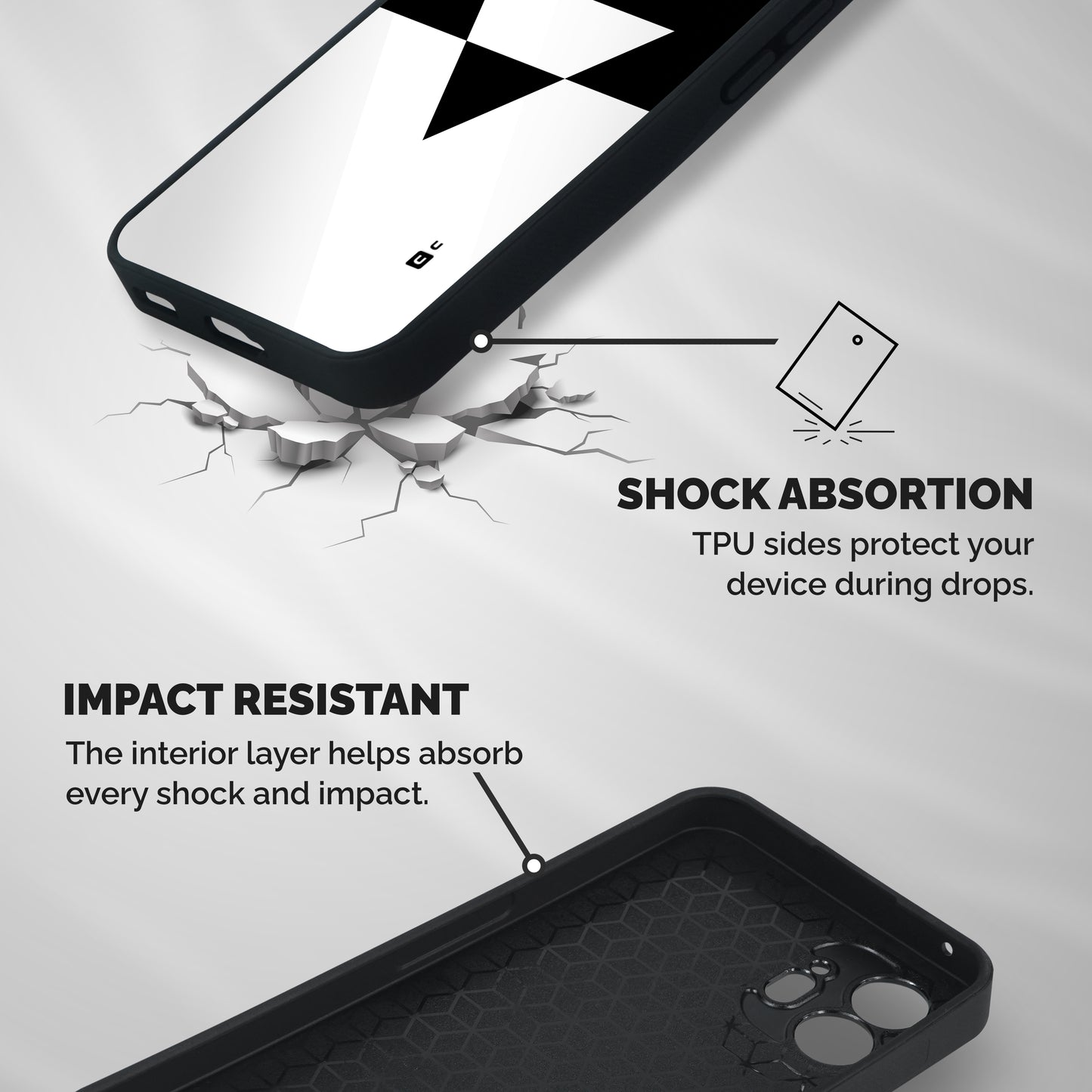 Minimal Triangle Shockproof Hybrid Protection (Metal + TPU) Back Case Cover