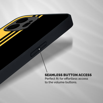 Minimal Yellow and Black Design Shockproof Hybrid Protection (Metal + TPU) Back Case Cover