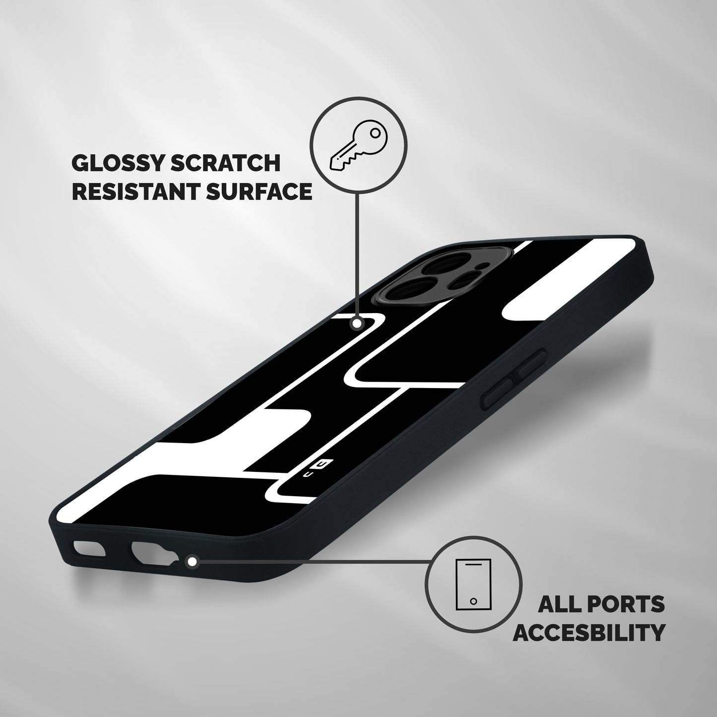 Minimalistic Shapes Shockproof Hybrid Protection (Metal + TPU) Back Case Cover