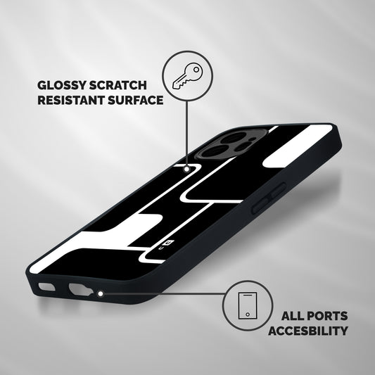 Minimalistic Shapes Shockproof Hybrid Protection (Metal + TPU) Back Case Cover