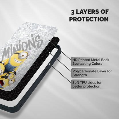 Minions Typo Shockproof Hybrid Protection (Metal + TPU) Back Case Cover