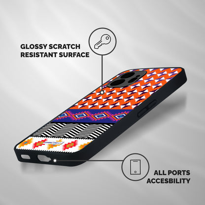 Mixed Pattern Aztec Shockproof Hybrid Protection (Metal + TPU) Back Case Cover