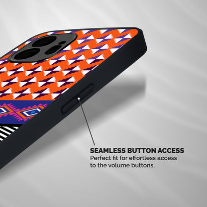 Mixed Pattern Aztec Shockproof Hybrid Protection (Metal + TPU) Back Case Cover