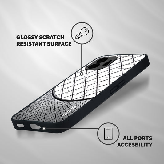 Modern Abstract Pattern Shockproof Hybrid Protection (Metal + TPU) Back Case Cover