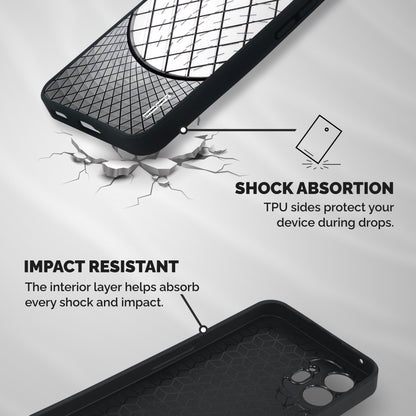Modern Abstract Pattern Shockproof Hybrid Protection (Metal + TPU) Back Case Cover