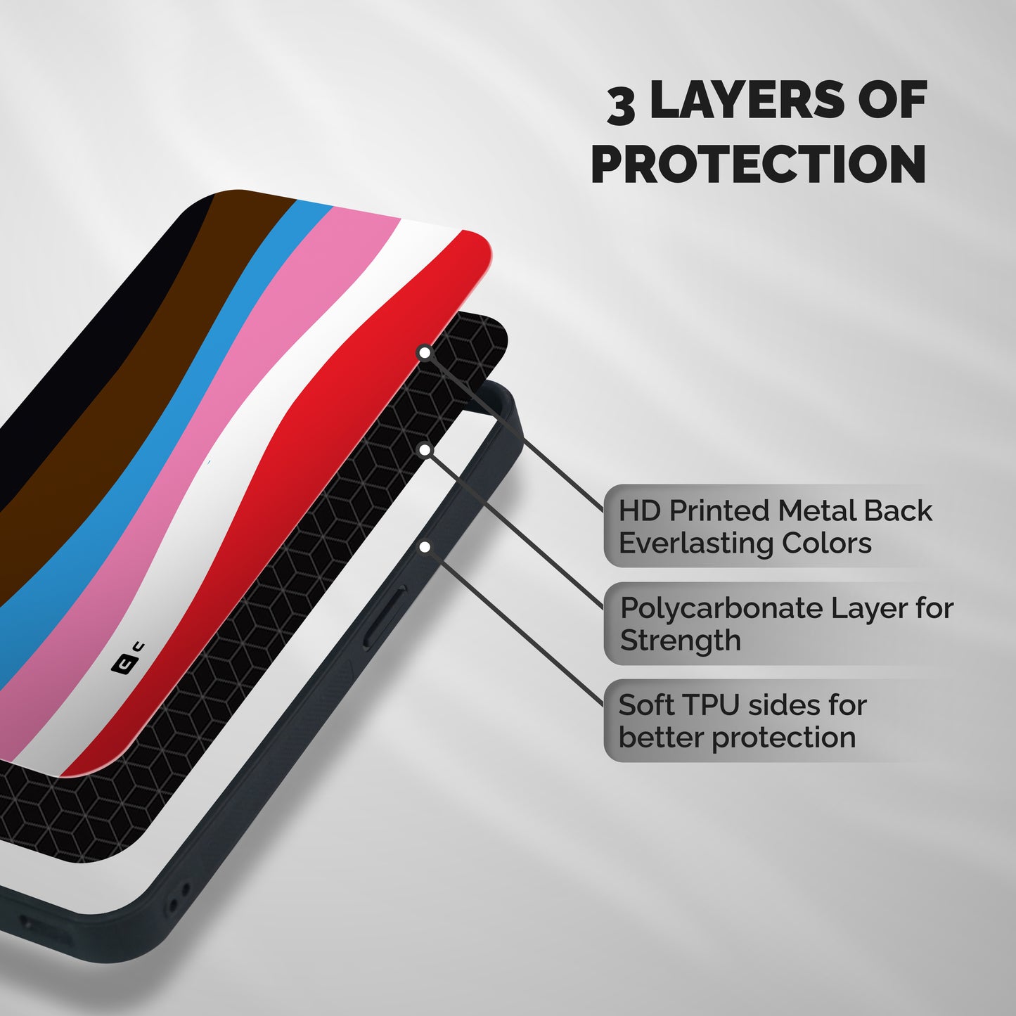 Modern Curves Shockproof Hybrid Protection (Metal + TPU) Back Case Cover