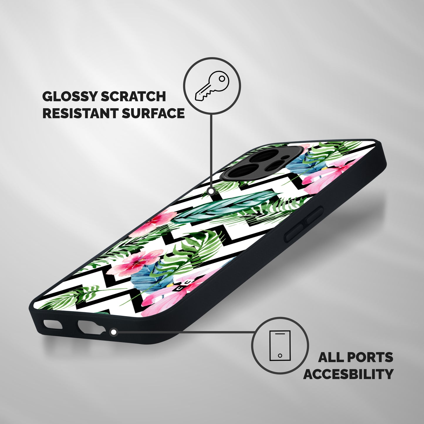 Modern Flowers Shockproof Hybrid Protection (Metal + TPU) Back Case Cover