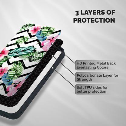Modern Flowers Shockproof Hybrid Protection (Metal + TPU) Back Case Cover