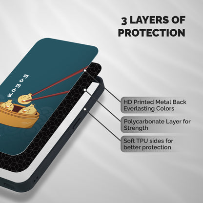 Momos Lover Shockproof Hybrid Protection (Metal + TPU) Back Case Cover