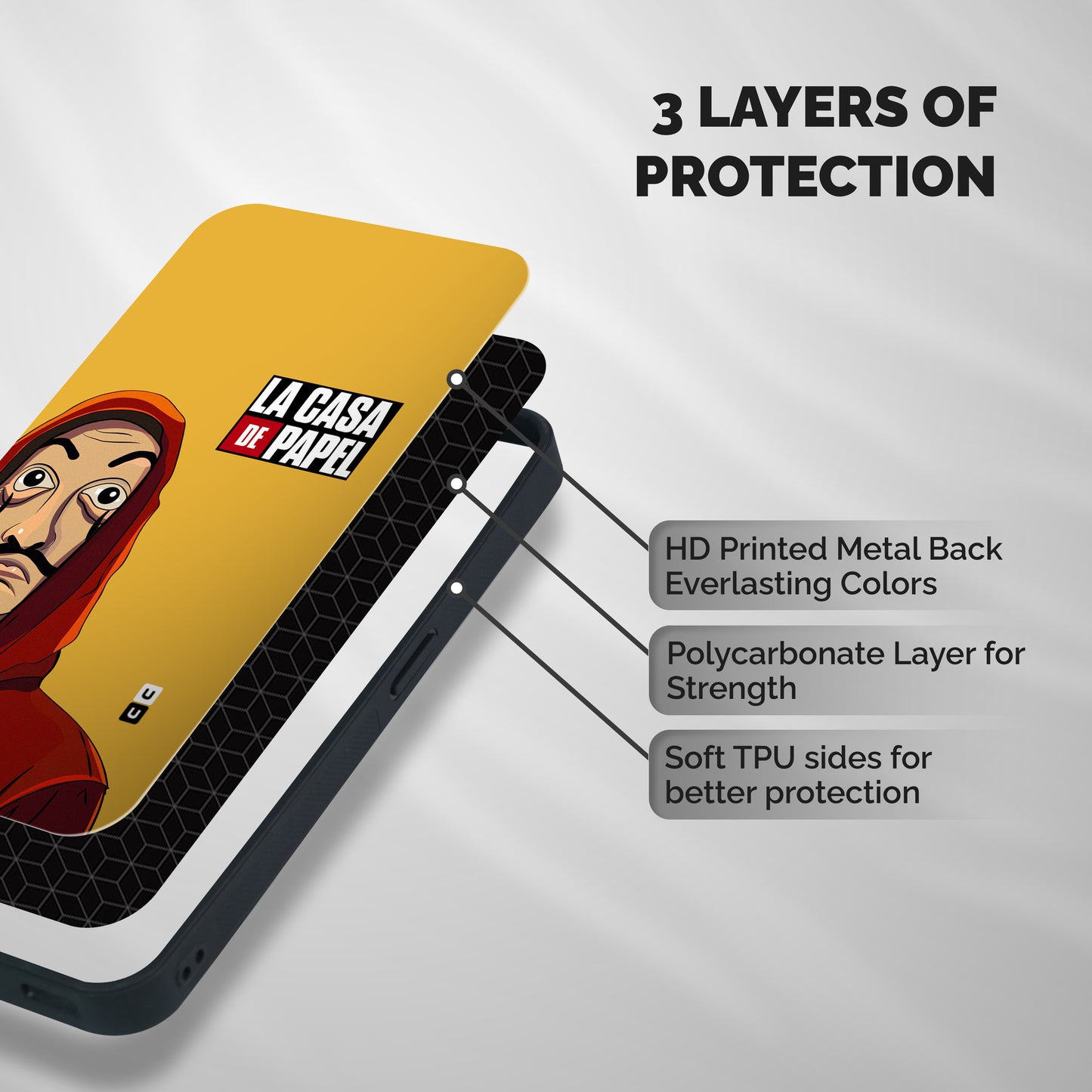 Money Heist La Casa De Papel Shockproof Hybrid Protection (Metal + TPU) Back Case Cover