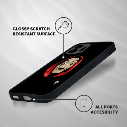Money Heist Mask Shockproof Hybrid Protection (Metal + TPU) Back Case Cover
