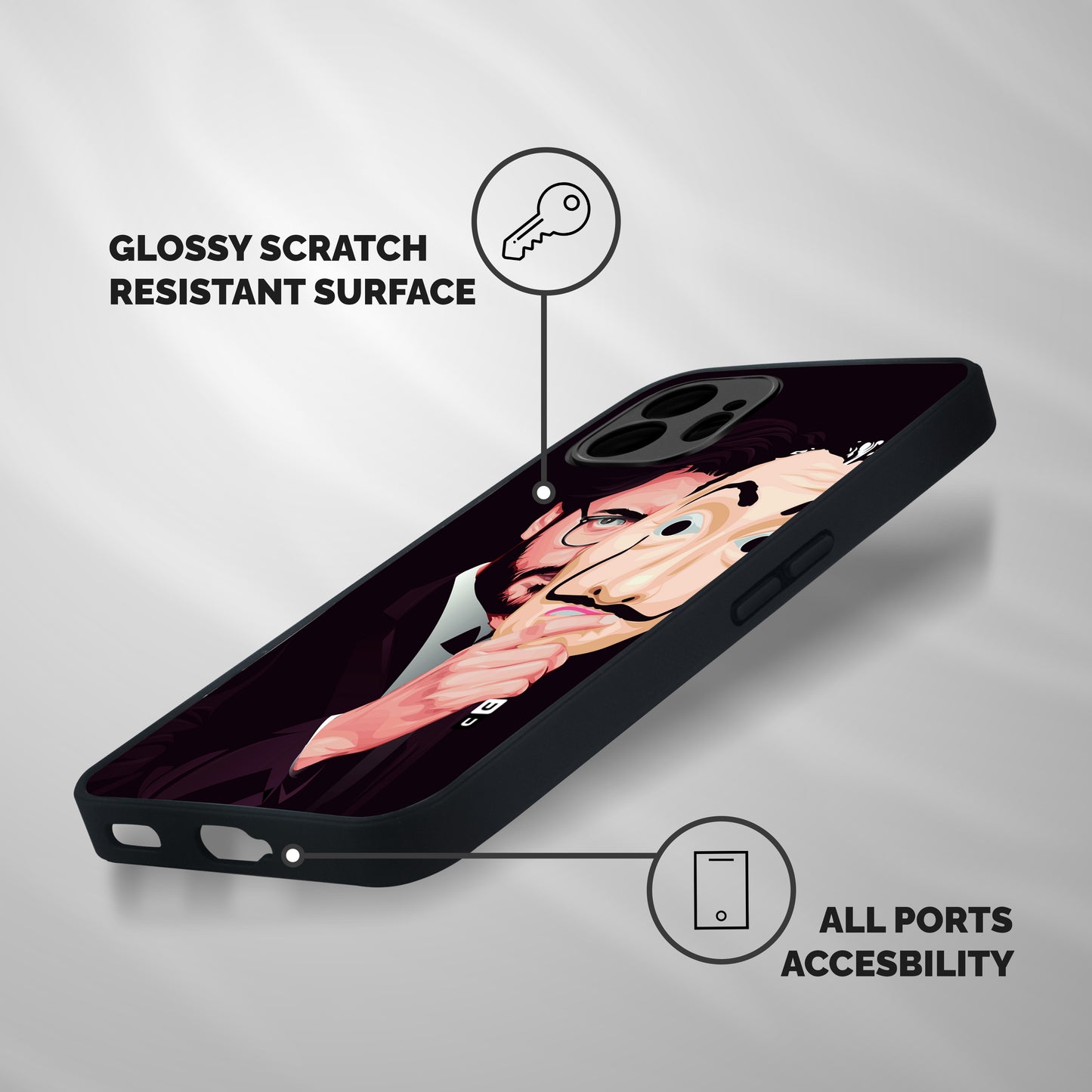 Money Heist Professor Art Shockproof Hybrid Protection (Metal + TPU) Back Case Cover
