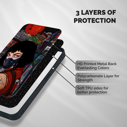 Money Heist Tokyo Mask Shockproof Hybrid Protection (Metal + TPU) Back Case Cover