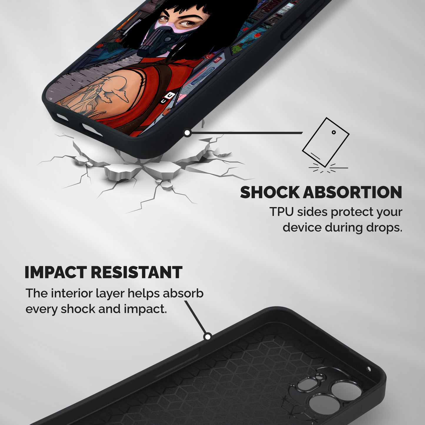 Money Heist Tokyo Mask Shockproof Hybrid Protection (Metal + TPU) Back Case Cover