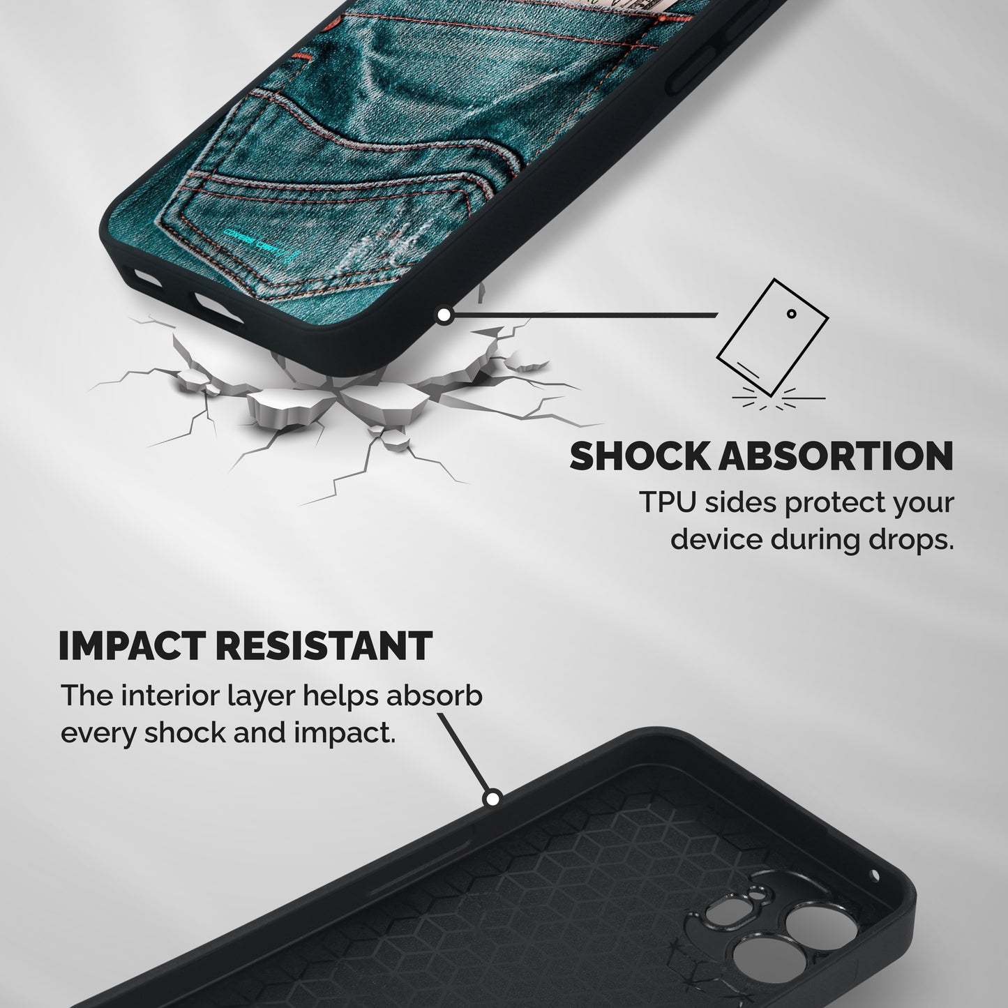 Money in Jeans Shockproof Hybrid Protection (Metal + TPU) Back Case Cover