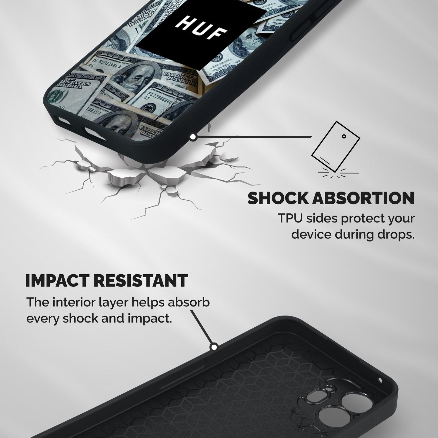 Money Life Shockproof Hybrid Protection (Metal + TPU) Back Case Cover