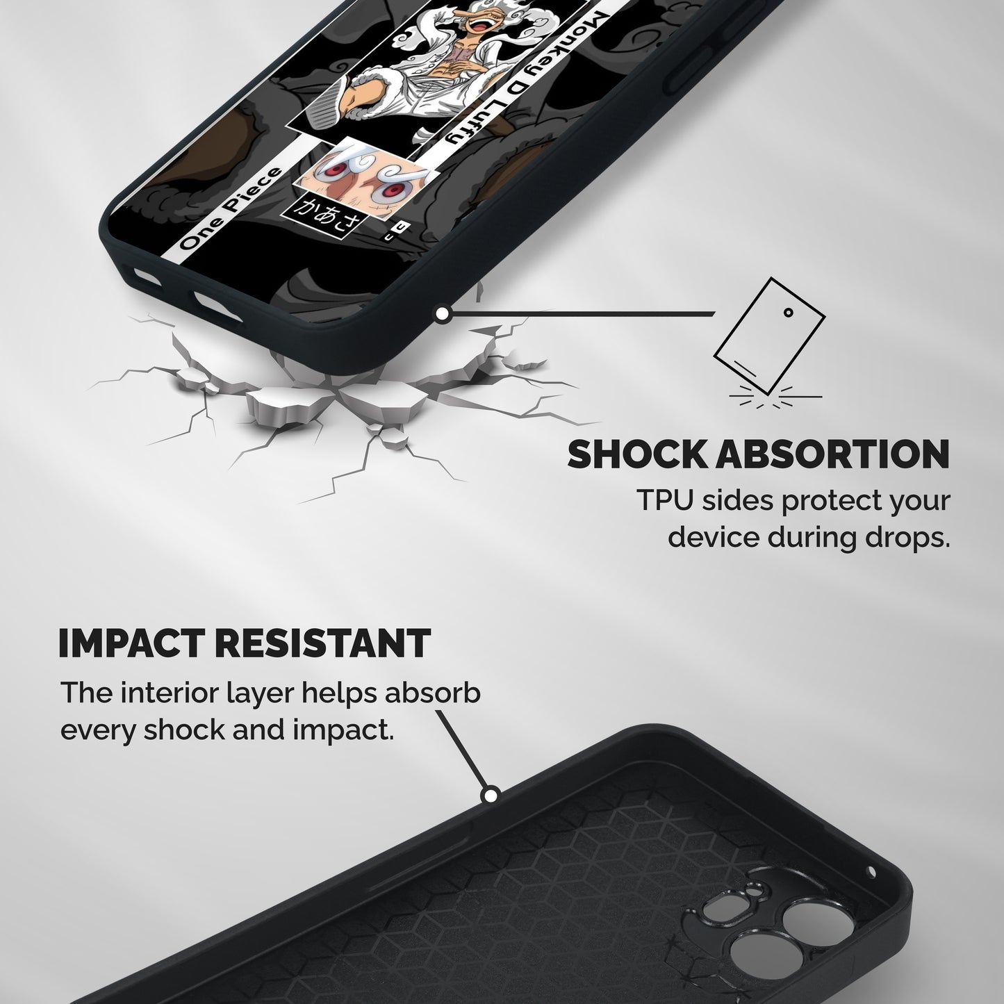 Monkey D luffy New Gear Shockproof Hybrid Protection (Metal + TPU) Back Case Cover