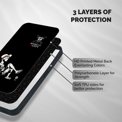 Monkey Luffy Shockproof Hybrid Protection (Metal + TPU) Back Case Cover
