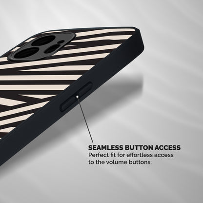 Monochrome Lines Shockproof Hybrid Protection (Metal + TPU) Back Case Cover