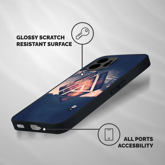 Moon Abstract Shockproof Hybrid Protection (Metal + TPU) Back Case Cover