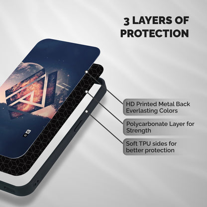 Moon Abstract Shockproof Hybrid Protection (Metal + TPU) Back Case Cover
