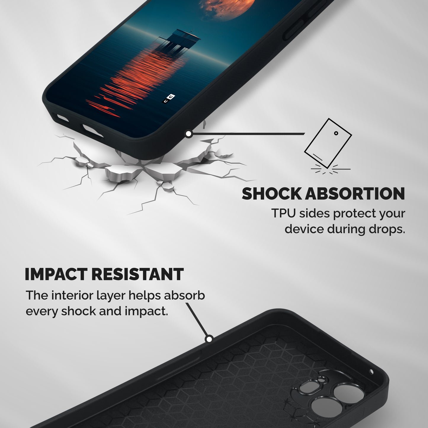 Moon Sea Shockproof Hybrid Protection (Metal + TPU) Back Case Cover