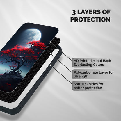 Moon Tree Shockproof Hybrid Protection (Metal + TPU) Back Case Cover