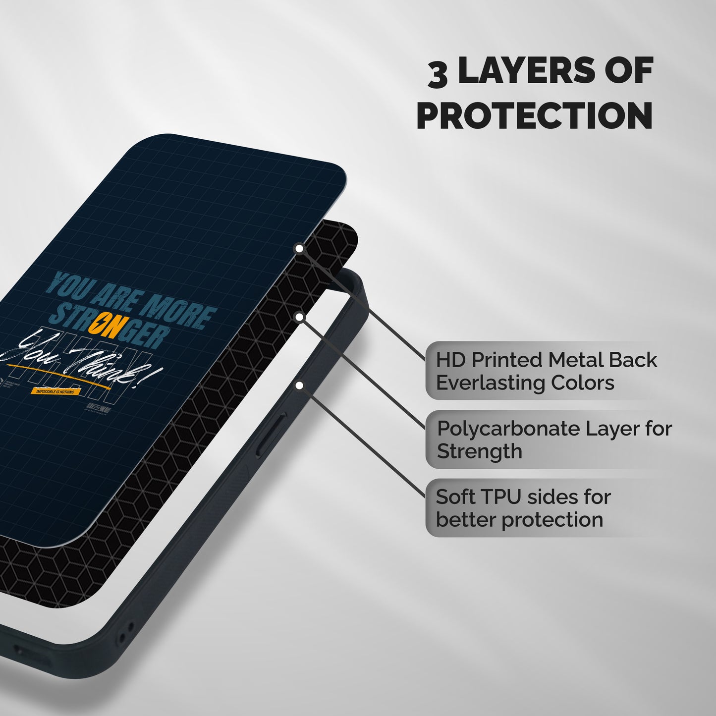 More Stronger Shockproof Hybrid Protection (Metal + TPU) Back Case Cover