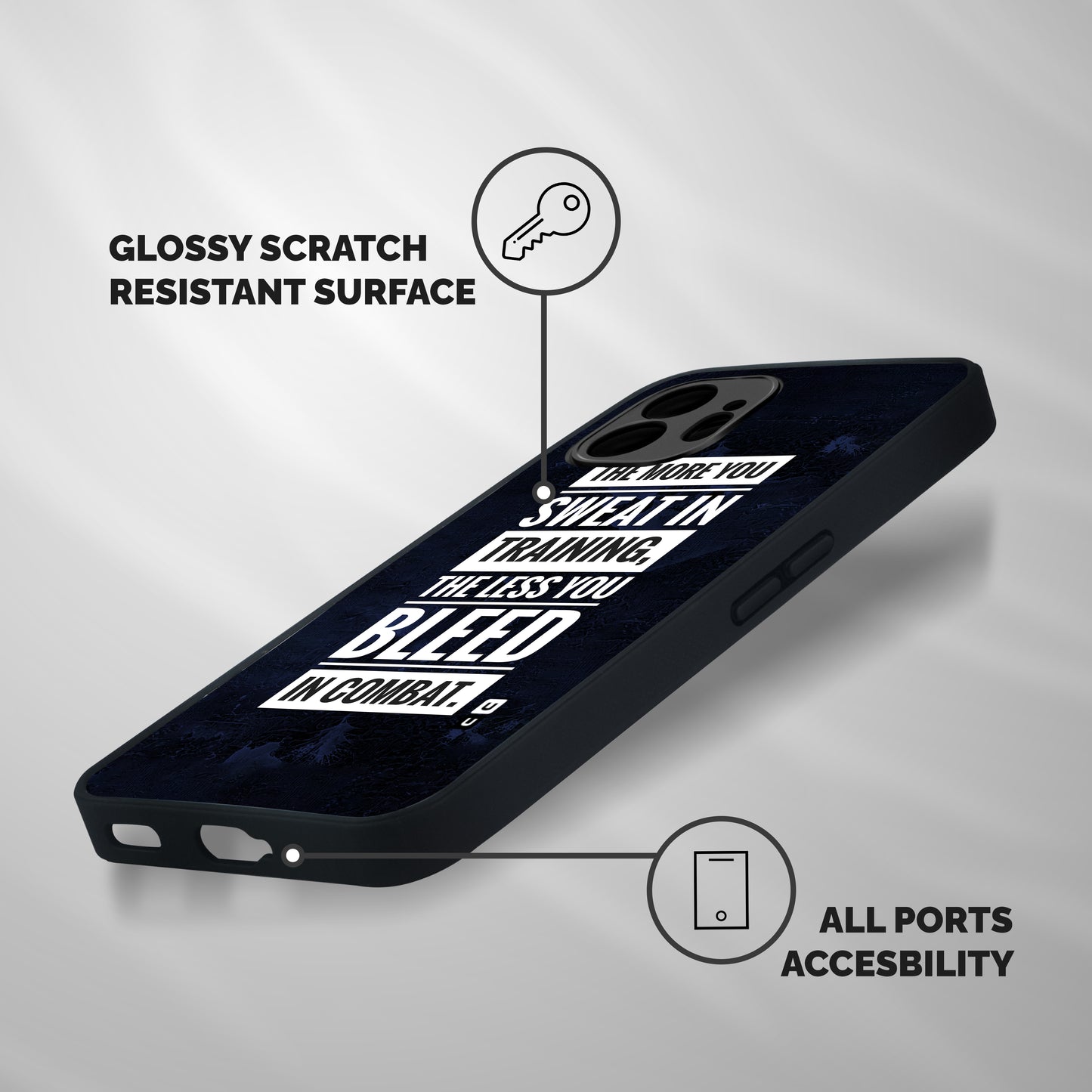 More You Sweat Less You Bleed Shockproof Hybrid Protection (Metal + TPU) Back Case Cover