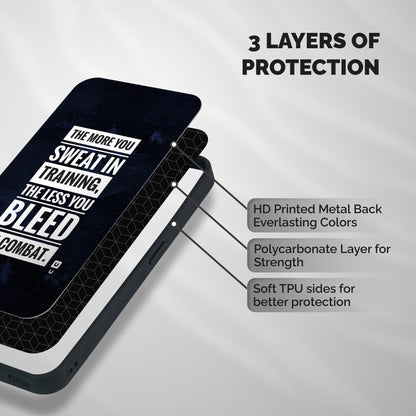 More You Sweat Less You Bleed Shockproof Hybrid Protection (Metal + TPU) Back Case Cover
