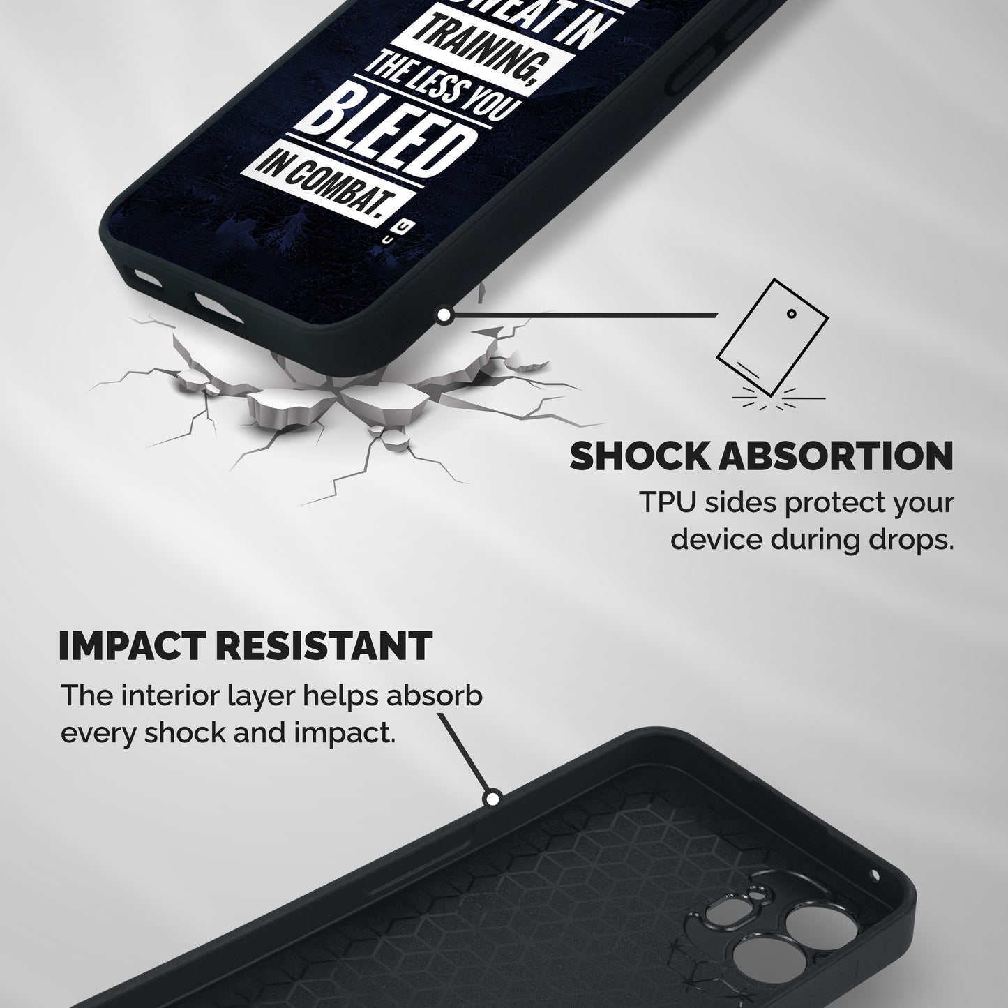 More You Sweat Less You Bleed Shockproof Hybrid Protection (Metal + TPU) Back Case Cover