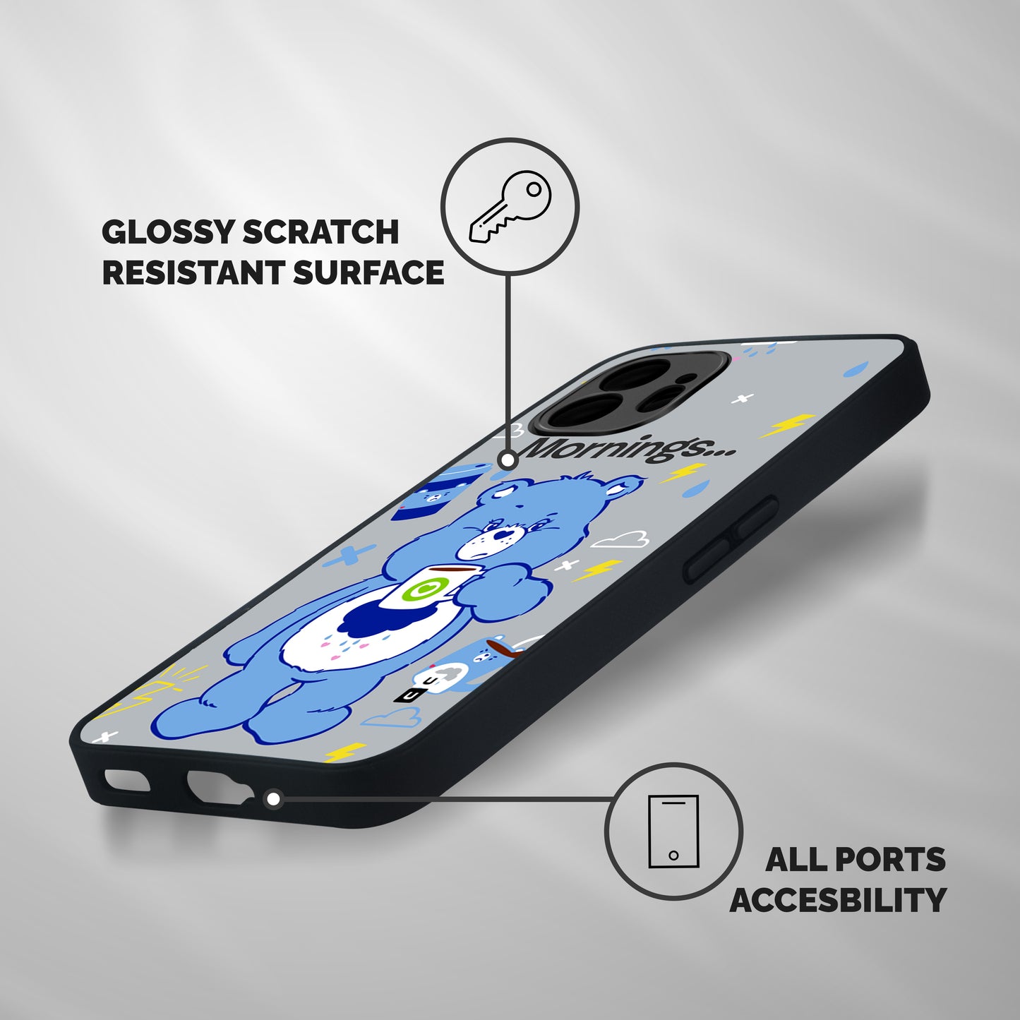 Morning Bear Shockproof Hybrid Protection (Metal + TPU) Back Case Cover