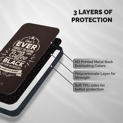 Morning Coffee Love Shockproof Hybrid Protection (Metal + TPU) Back Case Cover