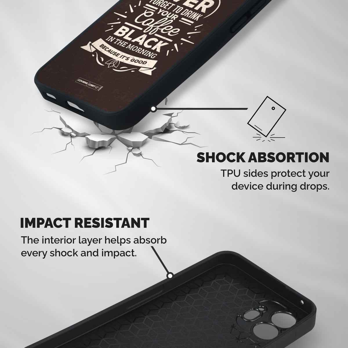 Morning Coffee Love Shockproof Hybrid Protection (Metal + TPU) Back Case Cover