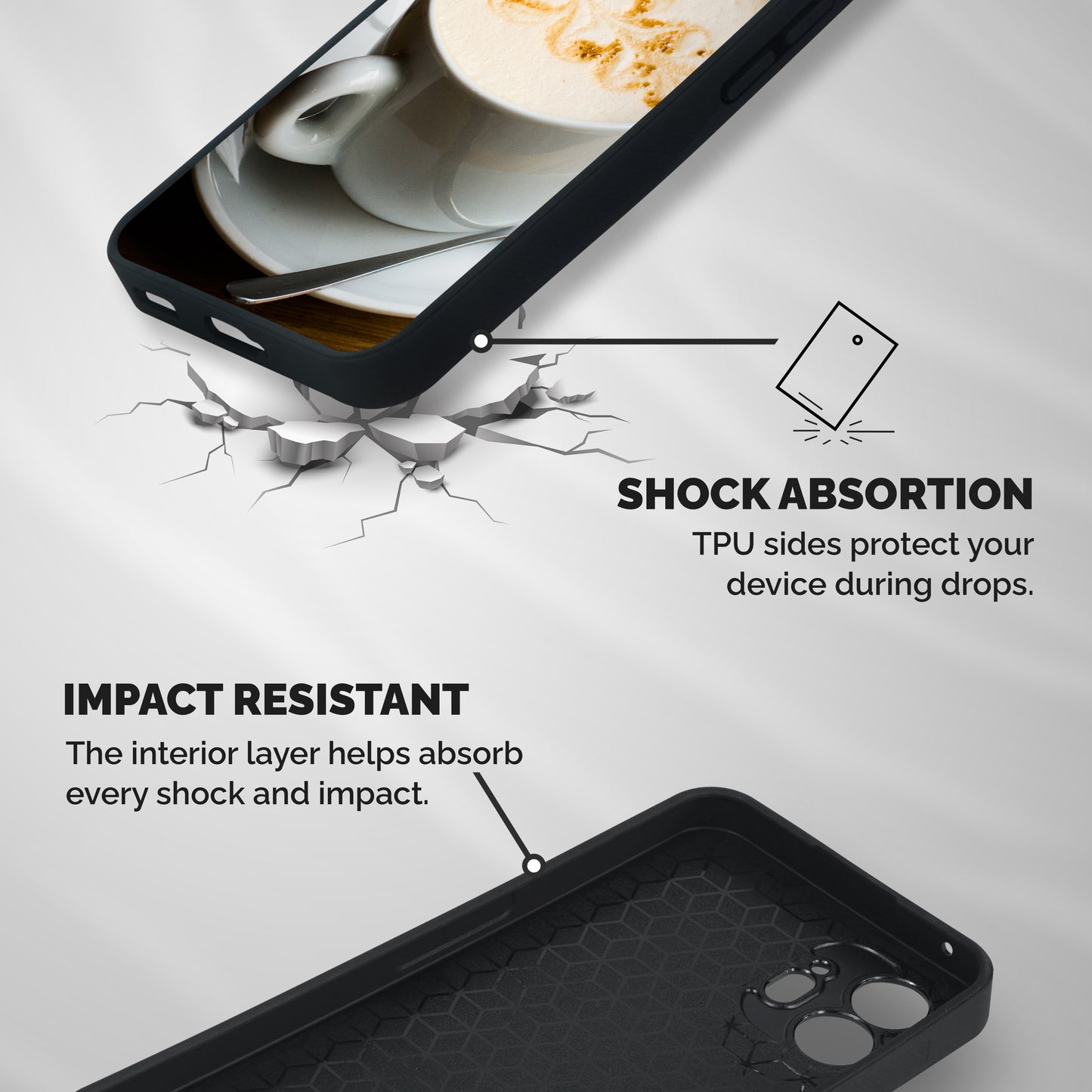 Morning Coffee Shockproof Hybrid Protection (Metal + TPU) Back Case Cover
