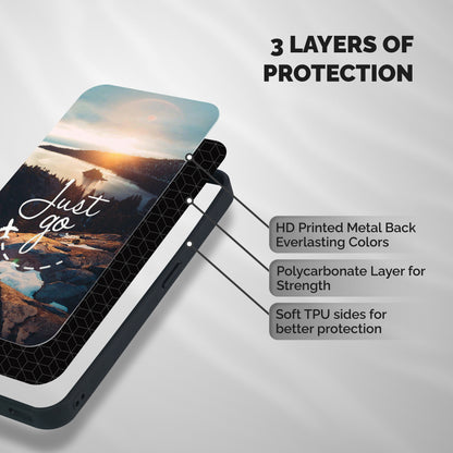 Morning Just Go Shockproof Hybrid Protection (Metal + TPU) Back Case Cover