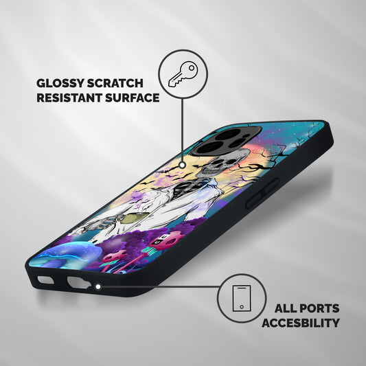 Morning Tea Skull Shockproof Hybrid Protection (Metal + TPU) Back Case Cover