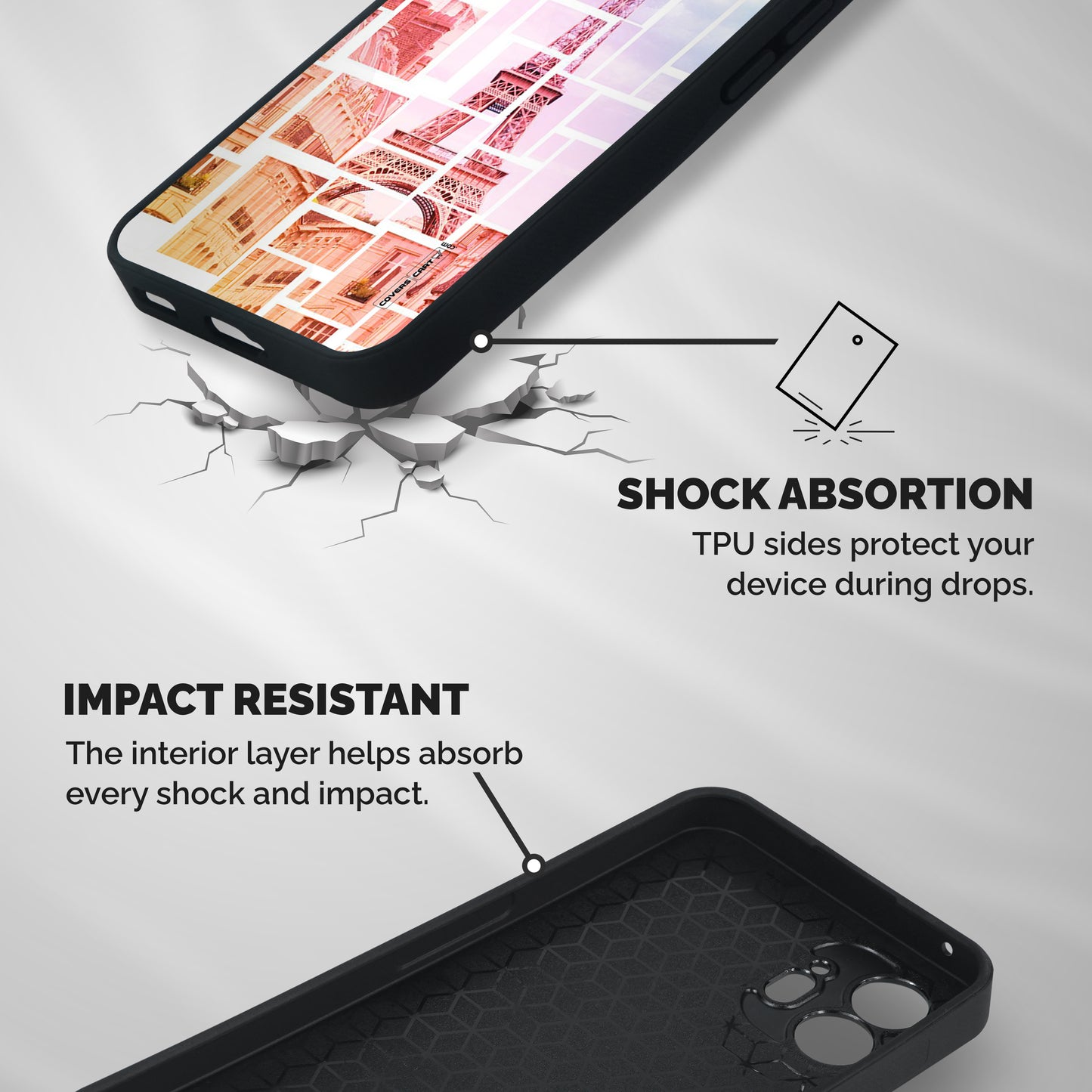 Mosiac City Shockproof Hybrid Protection (Metal + TPU) Back Case Cover