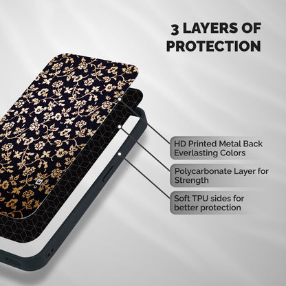 Most Beautiful Floral Shockproof Hybrid Protection (Metal + TPU) Back Case Cover