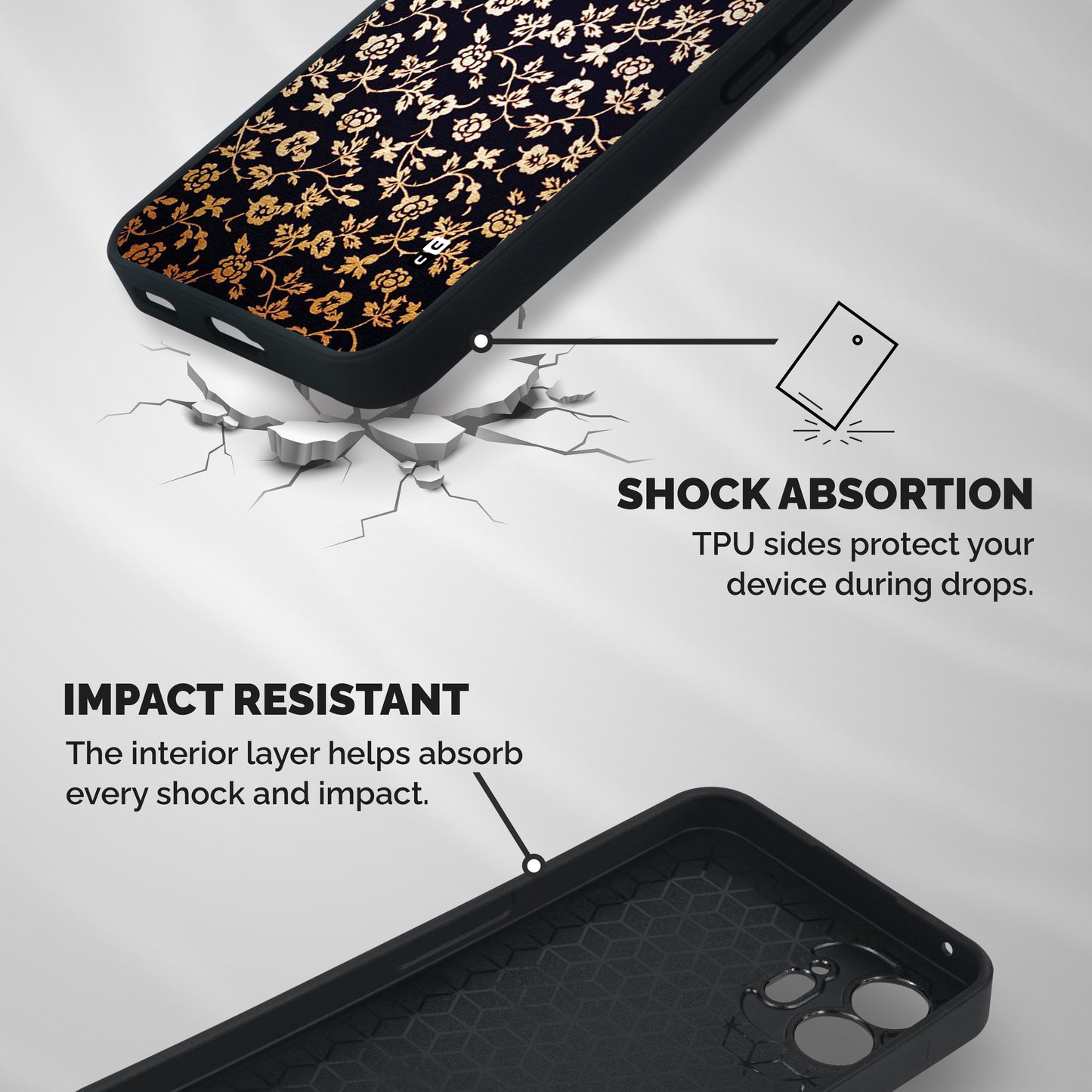 Most Beautiful Floral Shockproof Hybrid Protection (Metal + TPU) Back Case Cover