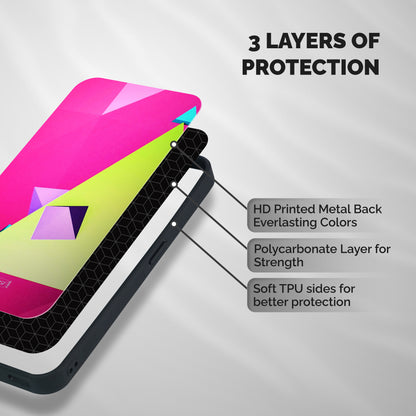 Motion Triangles Shockproof Hybrid Protection (Metal + TPU) Back Case Cover