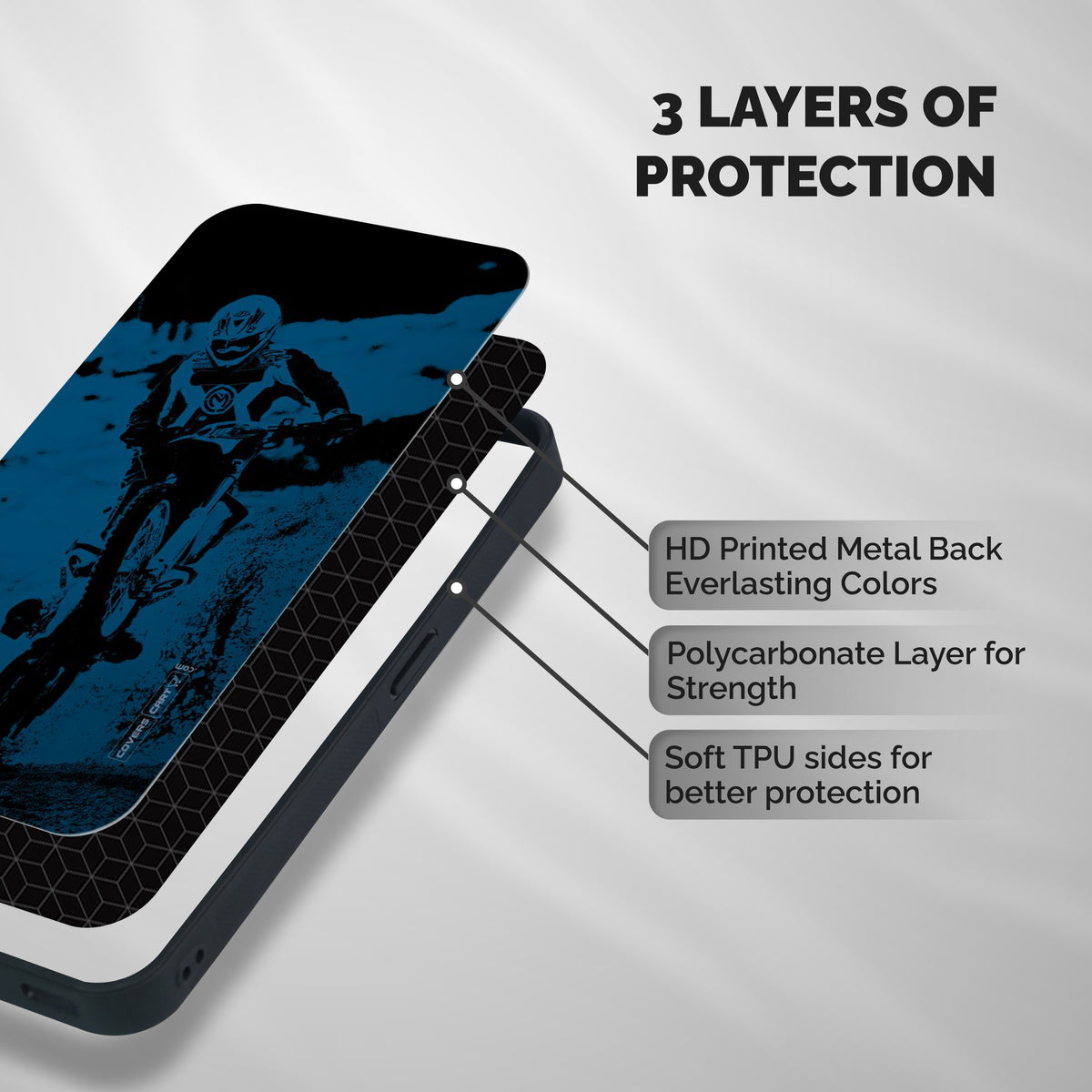 Moto Combat Shockproof Hybrid Protection (Metal + TPU) Back Case Cover