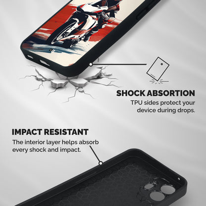Motosport Rider Shockproof Hybrid Protection (Metal + TPU) Back Case Cover