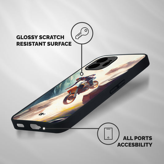 Mountain Biker Shockproof Hybrid Protection (Metal + TPU) Back Case Cover