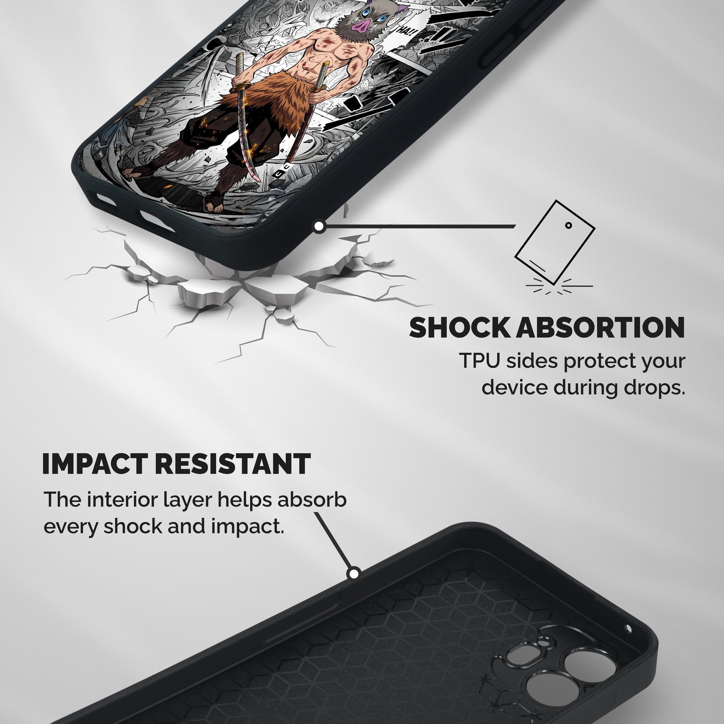 Mountain King Inosuke Shockproof Hybrid Protection (Metal + TPU) Back Case Cover