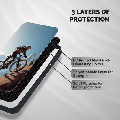 Mountain Rider Shockproof Hybrid Protection (Metal + TPU) Back Case Cover