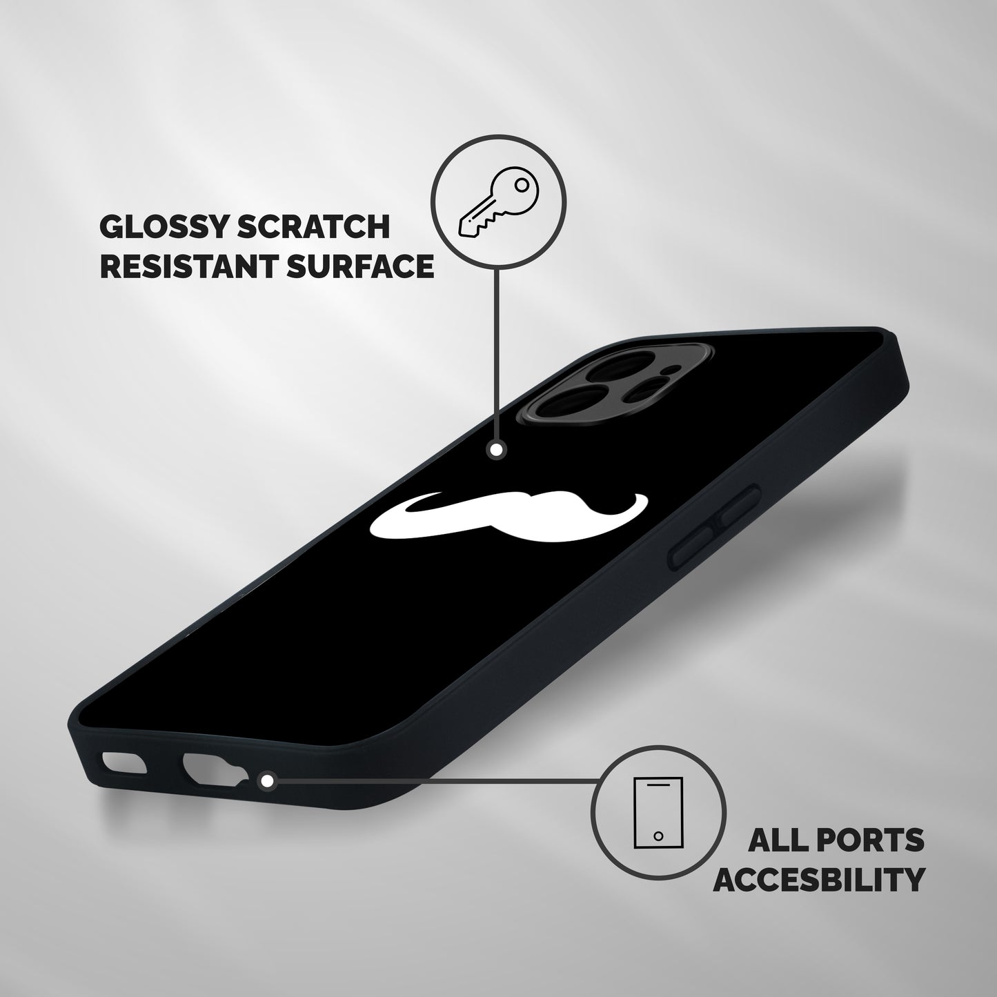 Moustache Love Shockproof Hybrid Protection (Metal + TPU) Back Case Cover