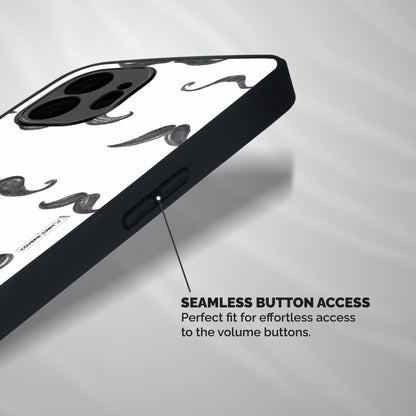 Moustache Pattern (Black) Shockproof Hybrid Protection (Metal + TPU) Back Case Cover