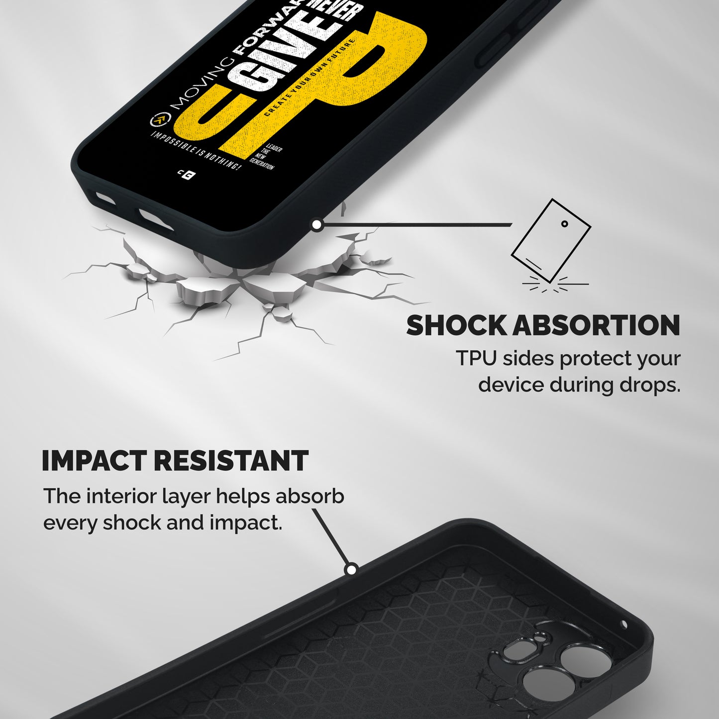 Moving Forward Shockproof Hybrid Protection (Metal + TPU) Back Case Cover